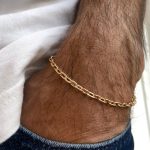 دستبند حلقه بیضی 4 میل مردانه