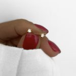 گوشواره میخی نگین سولیتر سفید