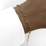 دستبند گوی و میرو 2 لاین لوکس