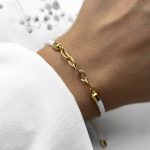 دستبند تکه زنجیر بیضی تخت