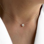 گردنبند تک نگین سولیترسفید