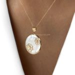 آویز صدف دو گل