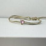 دستبند قلب سولیتر صورتی