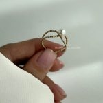 انگشتر دو خط گوی دار مروارید