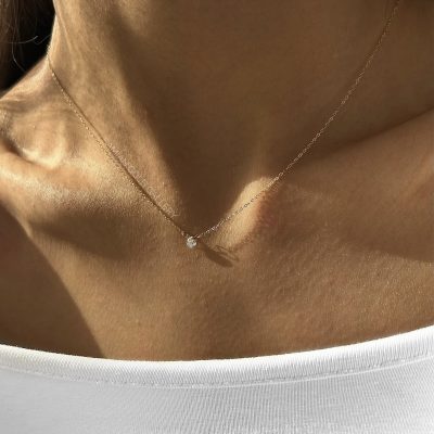 گردنبند نگین سولیتر ریز