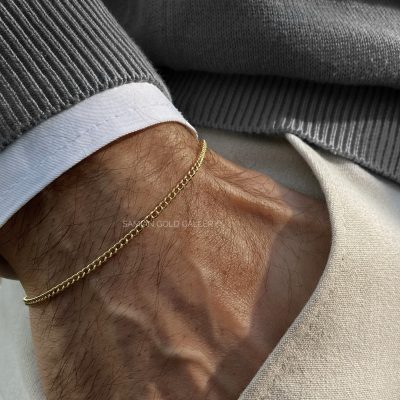 دستبند زنجیر مردانه 1 میل