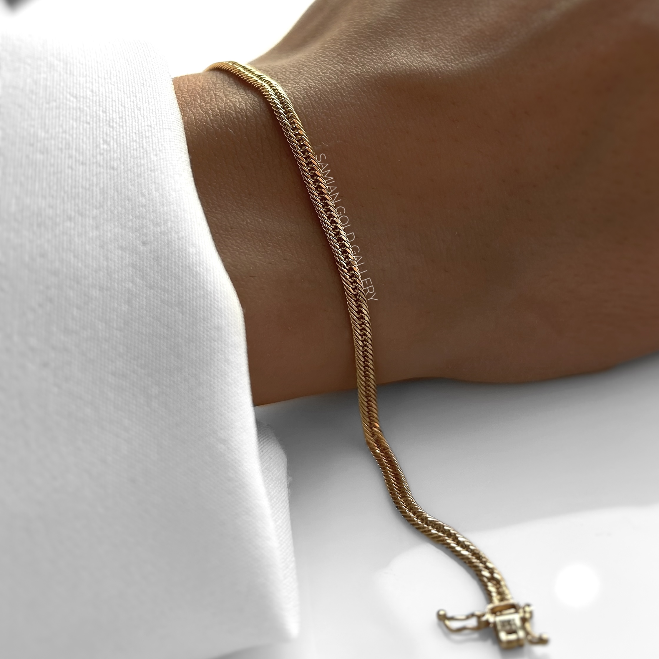 دستبند زنجیر ژاپنی دو میل