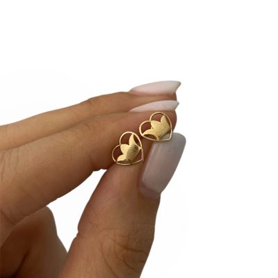 گوشواره قلب و تاج ریخته