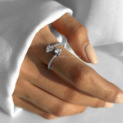 انگشتر طرح جواهر سنگ قلب