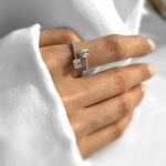 انگشتر طرح جواهر سنگ بیضی