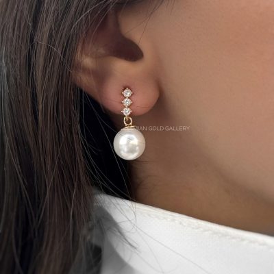 گوشواره مروارید سه نگین