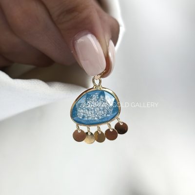 آویز کوارتز آبی