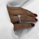 حلقه تک نگین سولیتر دو لاین