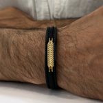 دستبند چرم حصیری