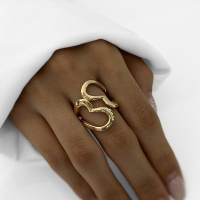 انگشتر دوقلب کاف cuff