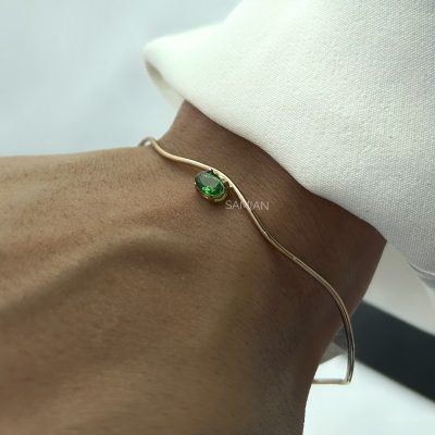 بنگل موج و نگین اووال سبز