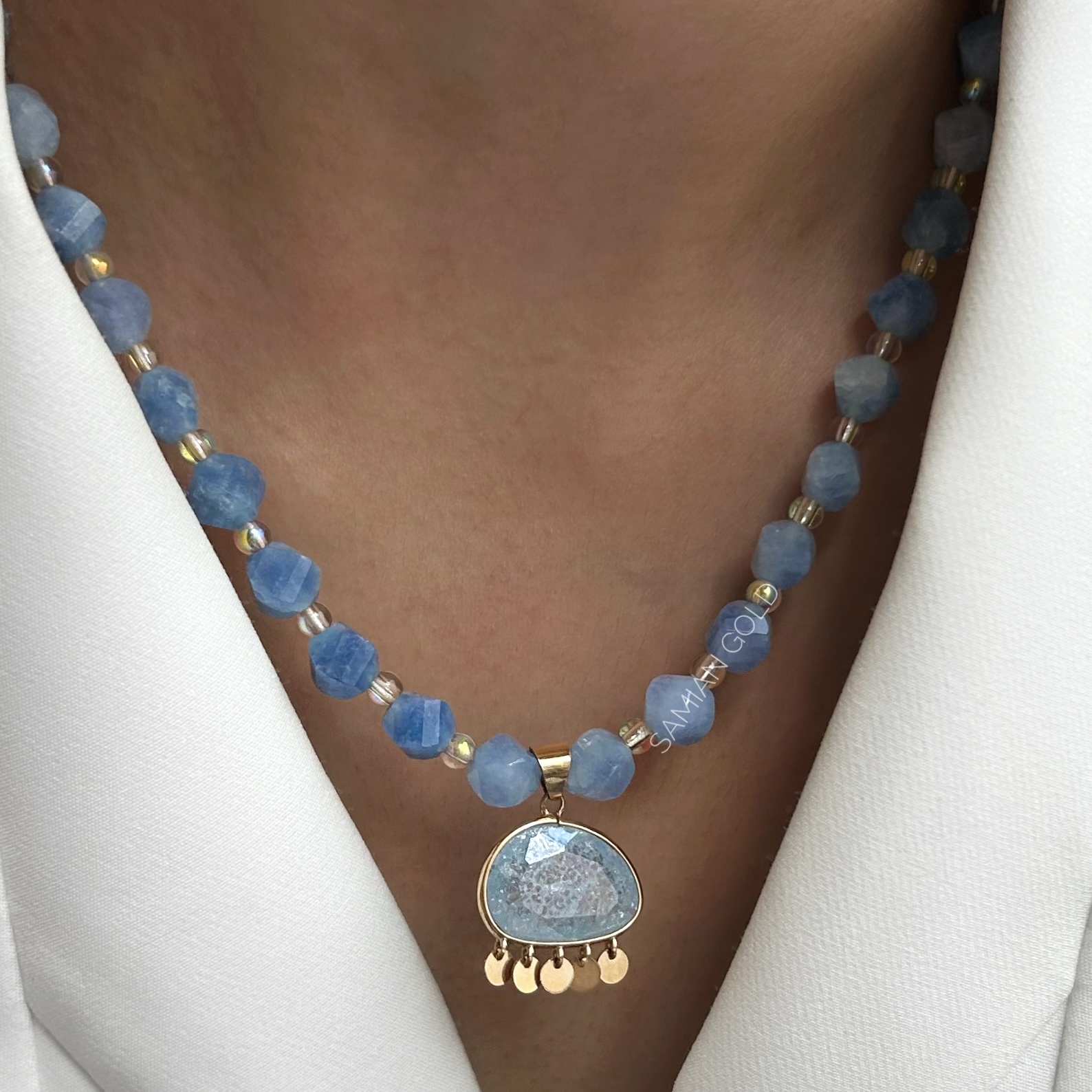 گردنبند سنگ آکوآمارین
