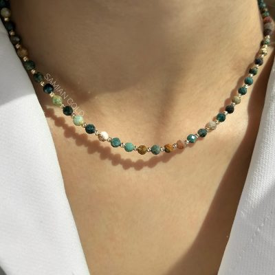 گردنبند گوی البرنادو سنگ یشم