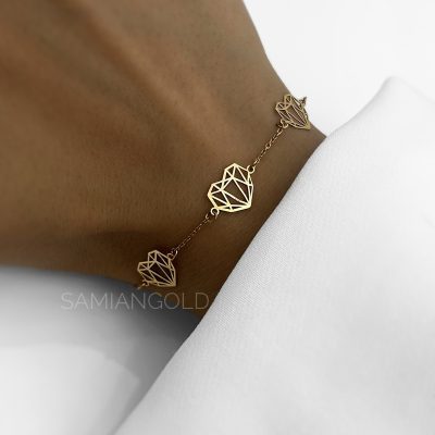 دستبند سه قلب ژئو کد1088